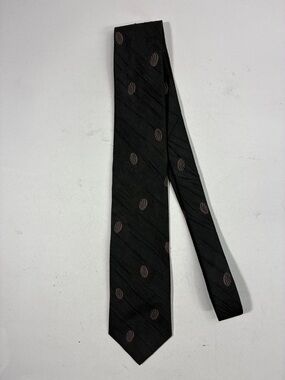 Classic Black Men's Tie with Subtle Brown Pattern
